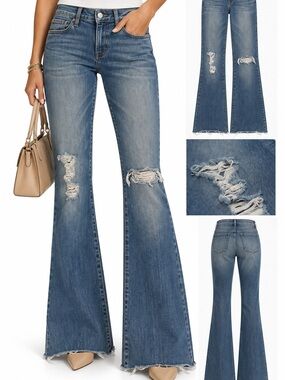 Genetic Denim Blue Distressed Boot Cut Jeans